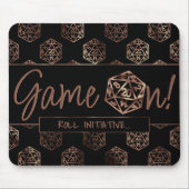 RPG Game On | Copper Fantasy Tafelblad Gamer Dice Muismat (Voorkant)
