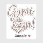 RPG Game On | Copper Fantasy Tafelblad Gamer Dice Sticker (Vel)