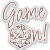 RPG Game On | Copper Fantasy Tafelblad Gamer Dice Sticker (Voorkant)