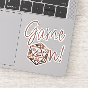 RPG Game On   Copper Fantasy Tafelblad Gamer Dice Sticker