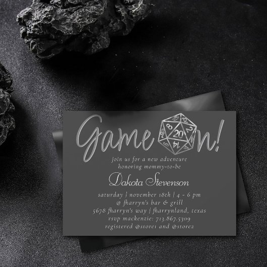 RPG Game On | Fantasy Tabletop Retro Gamer Dice Kaart