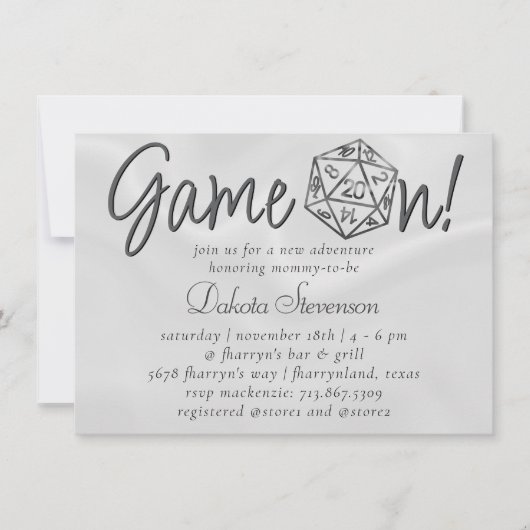 RPG Game On | Fantasy Tabletop Retro Gamer Dice Kaart (Voorkant)