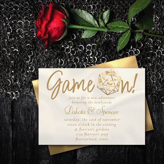 RPG Game On | Gold Fantasy Tafelblad PnP Dobbelste Kaart