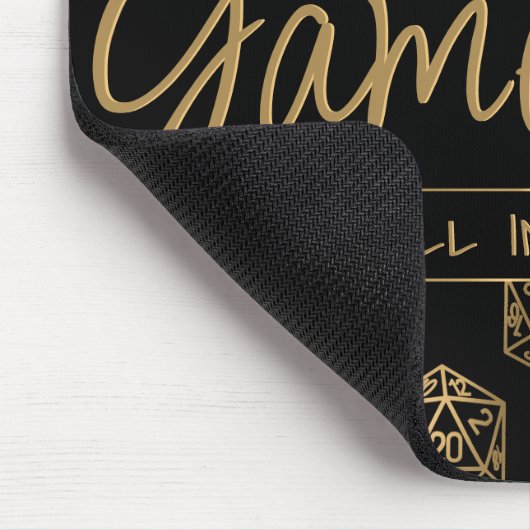 RPG Game On | Gold Fantasy Tafelblad Retro Gamer Muismat (Hoek)