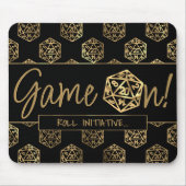 RPG Game On | Gold Fantasy Tafelblad Retro Gamer Muismat (Voorkant)
