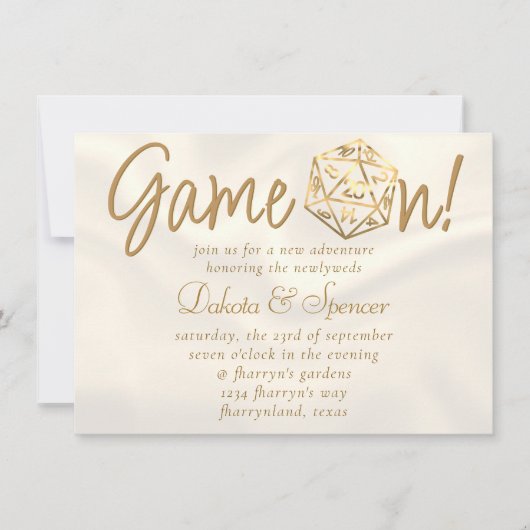 RPG Game On | Gouden Fantasy Tafelblad PnP Gamer D Kaart (Voorkant)