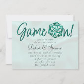 RPG Game On | Groen Retro Tafelblad Gamer Dobbelst Kaart (Voorkant)