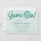 RPG Game On | Groene Retro Tafelblad-Speld Dice Kaart (Voorkant)