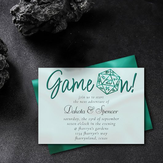 RPG Game On | Groene Retro Tafelblad-Speld Dice Kaart