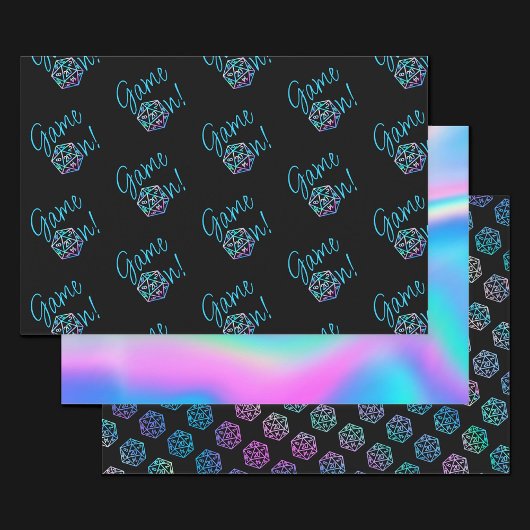 RPG Game On | Holo Fantasy tafelblad Retro Gamer Inpakpapier Vel