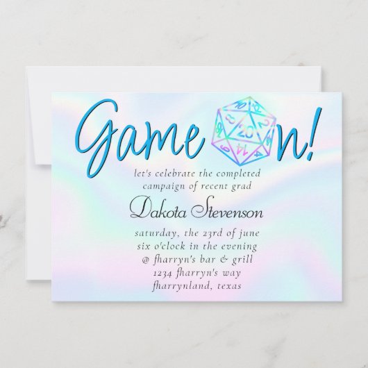 RPG Game On | Holo Fantasy tafelblad Retro Gamer Kaart (Voorkant)