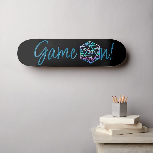 RPG Game On | Holo Fantasy tafelblad Retro Gamer Persoonlijk Skateboard (Muurkunst (Horizontaal))