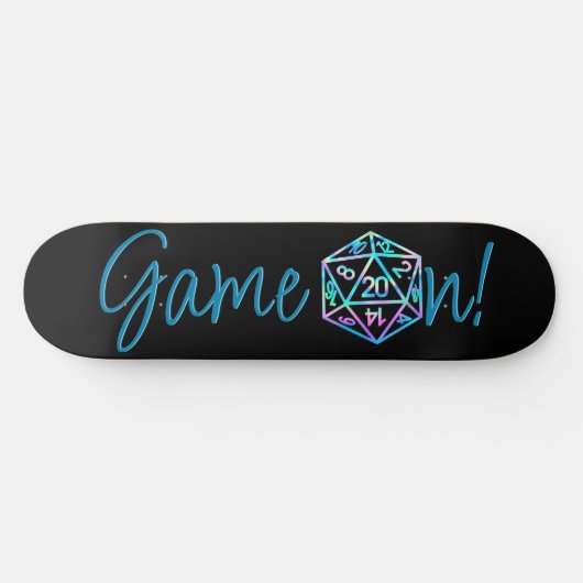 RPG Game On | Holo Fantasy tafelblad Retro Gamer Persoonlijk Skateboard (Horizontaal)