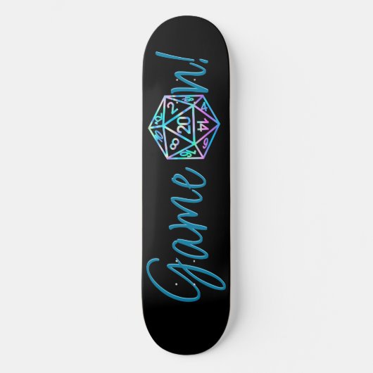 RPG Game On | Holo Fantasy tafelblad Retro Gamer Persoonlijk Skateboard (Voorkant)