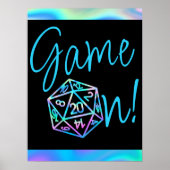 RPG Game On | Holo Fantasy tafelblad Retro Gamer Poster (Voorkant)
