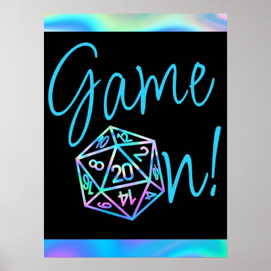 RPG Game On | Holo Fantasy tafelblad Retro Gamer Poster (Voorkant)