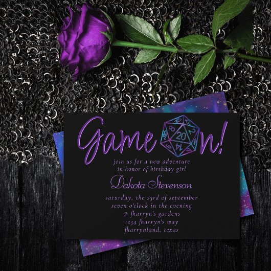 RPG Game On | Nebula Fantasy Tafelblad Gamer Dice Kaart