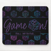 RPG Game On | Nebula Fantasy Tafelblad Gamer Dice Muismat (Voorkant)