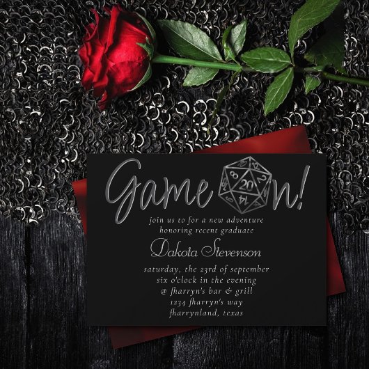 RPG Game On | Red Fantasy Tafelblad PnP Gamer Dobb Kaart