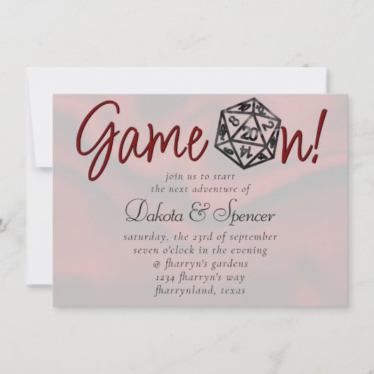 RPG Game On | Rode Fantasy Retro PnP Tafelblad Dob Kaart (Voorkant)