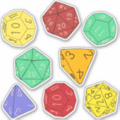 RPG-gamedice, -kaart, Fantasy Games Stickers Set (Voorkant)