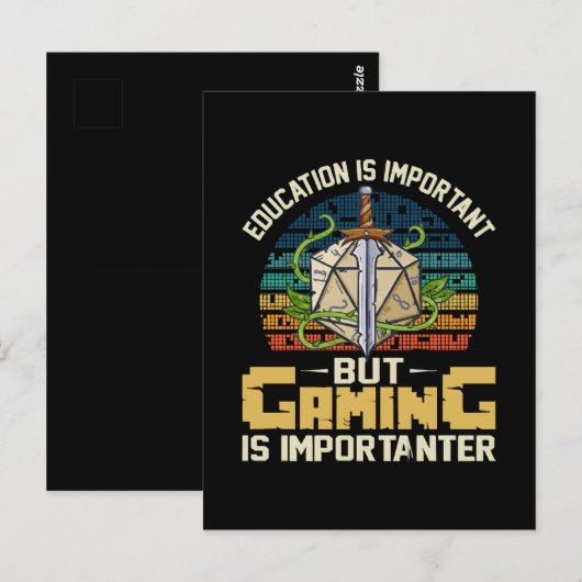 rpg-gamen is belangrijker briefkaart (Voorkant / Achterkant)