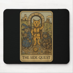RPG Gamer Cats Funny Side Quest Tarot Kaart Nerdy  Muismat