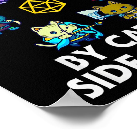 Rpg Gamer Cats Side Quest Funny Nerd Adhd Cat Men  Poster (Hoek)