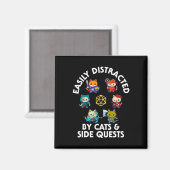 Rpg Gamer Katten Zij Quest Grappig Nerd Adhd Kat M Magneet (Voorkant / Achterkant)