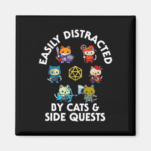 Rpg Gamer Katten Zij Quest Grappig Nerd Adhd Kat M Magneet