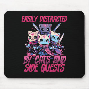Rpg Gamer Katten Zijmissie Afgeleid Nerdy Tafelbla Muismat