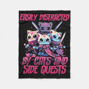 Rpg Gamer Katten Zijmissie Afgeleid Nerdy Tafelspe Fleece Deken