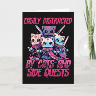 Rpg Gamer Katten Zijmissie Afgelenkte Nerdy Tafel Kaart
