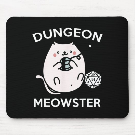 Rpg Gamer Katten Zijmissie Grappige Nerd D20 Dobbe Muismat (Voorkant)