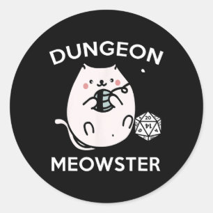 Rpg Gamer Katten Zijmissie Grappige Nerd D20 Dobbe Ronde Sticker