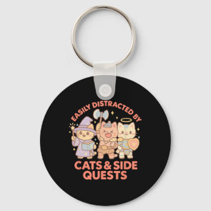 Rpg Gamer Nerdy Cats Zijmissie Afgeleid Tafelblad Sleutelhanger