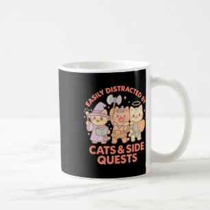 Rpg Gamer Nerdy Cats Zijmissie Afgeleide Tafelto Koffiemok