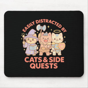 Rpg Gamer Nerdy Cats Zijmissie Afgeleide Tafelto Muismat