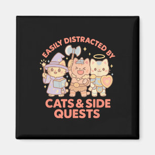 Rpg Gamer Nerdy Cats Zijmissie Afleid Tafelspel Magneet