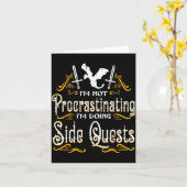 Rpg Gamer Not Procrastinating Side Quest Funny Men Kaart (Gele Bloem)
