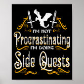 Rpg Gamer Not Procrastinating Side Quest Funny Men Poster (Voorkant)