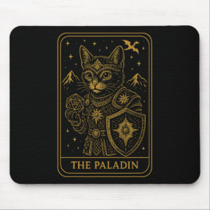 Rpg Gamer Paladin D20 Dobbelstenen Nerdy Geek Kat  Muismat