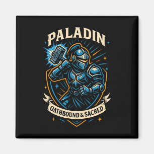 Rpg Gamer Paladin D20 Dobbelstenen Nerdy Geek Mann Magneet