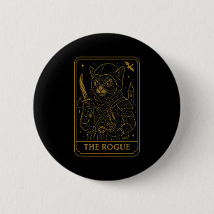 RPG Gamer Rogue D20 Dice Nerdy Geek Cat Mannen Vro Ronde Button 5,7 Cm