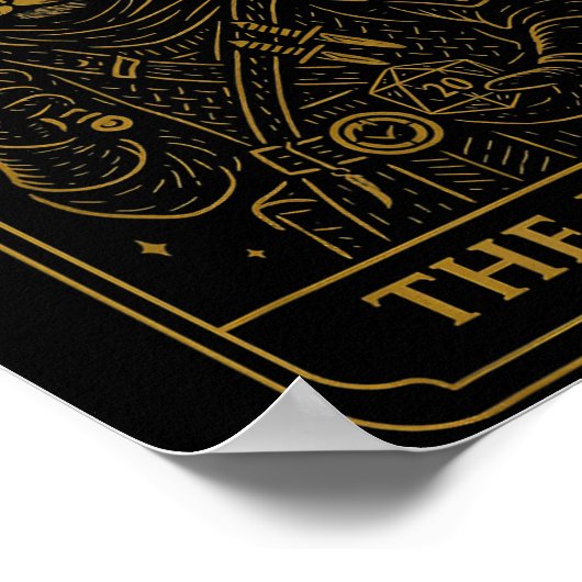 Rpg Gamer Rogue D20 Dice Nerdy Geek Cat Men Women Poster (Hoek)