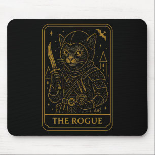 Rpg Gamer Rogue D20 Dobbelsteen Nerdy Geek Kat Man Muismat