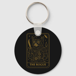 Rpg Gamer Rogue D20 Dobbelsteen Nerdy Geek Kat Man Sleutelhanger