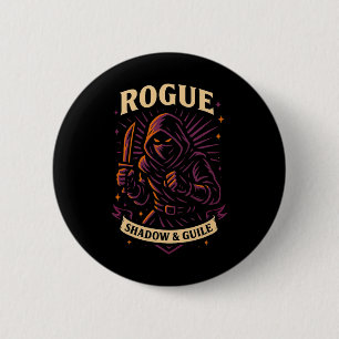 Rpg Gamer Rogue D20 Dobbelsteen Nerdy Geek Mannen Ronde Button 5,7 Cm