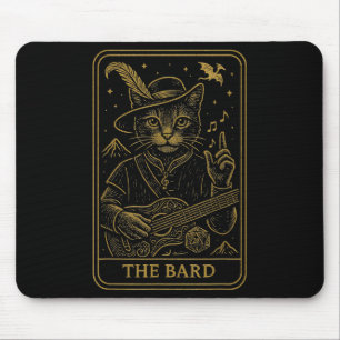 RPG Gamer The Bard D20 Dice Nerdy Geek Cat Mannen  Muismat