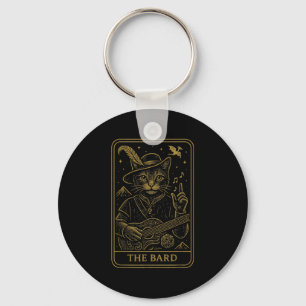 RPG Gamer The Bard D20 Dice Nerdy Geek Cat Mannen Sleutelhanger